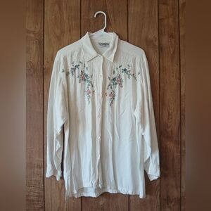 Vintage Western Embroidered Shirt Womens Size M